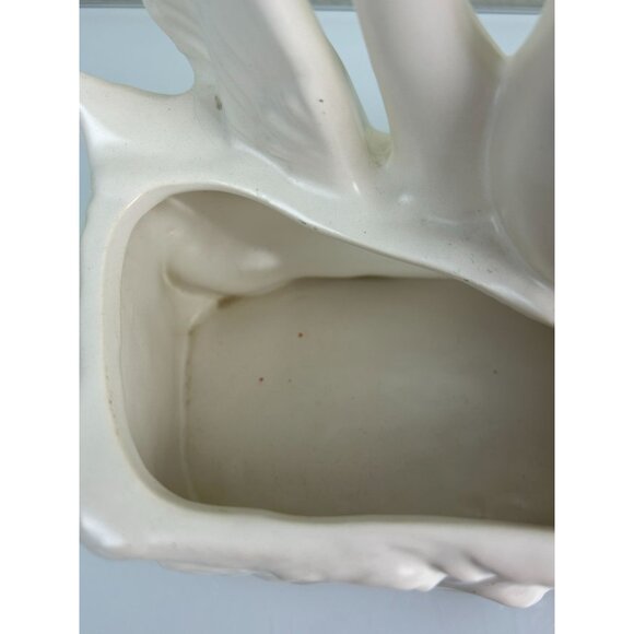 Vintage Hull White Swan Planter Ceramic Sculpture Pottery Smooth Home Decor - Picture 11 of 16
